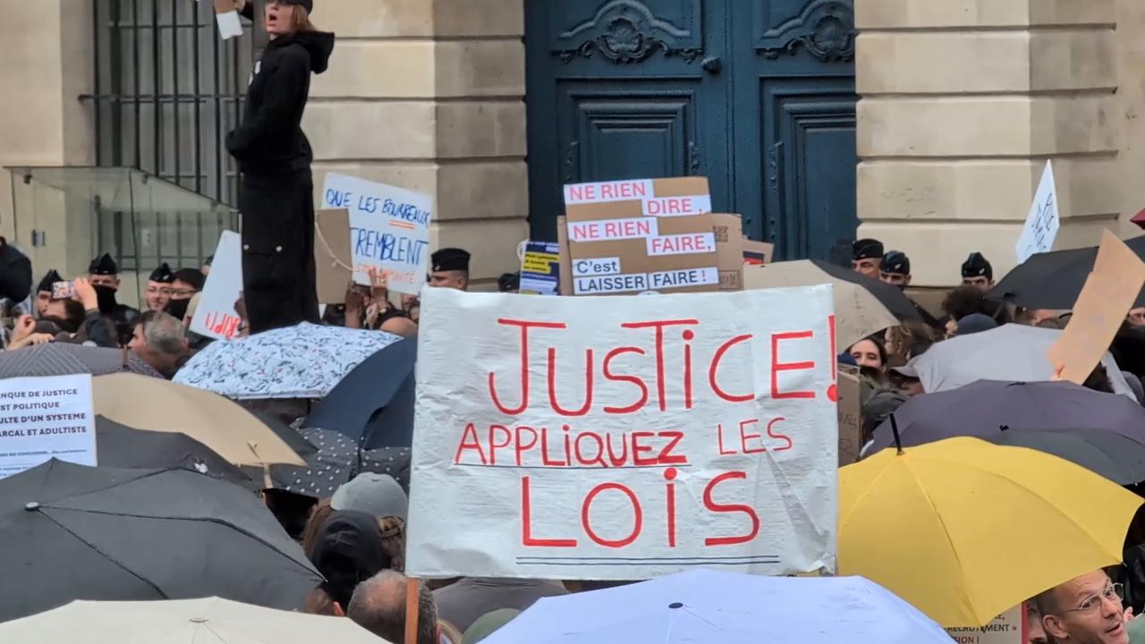 Video thumbnail for France: Protesters in Paris denounce child abuse following death of 11-year-old girl.