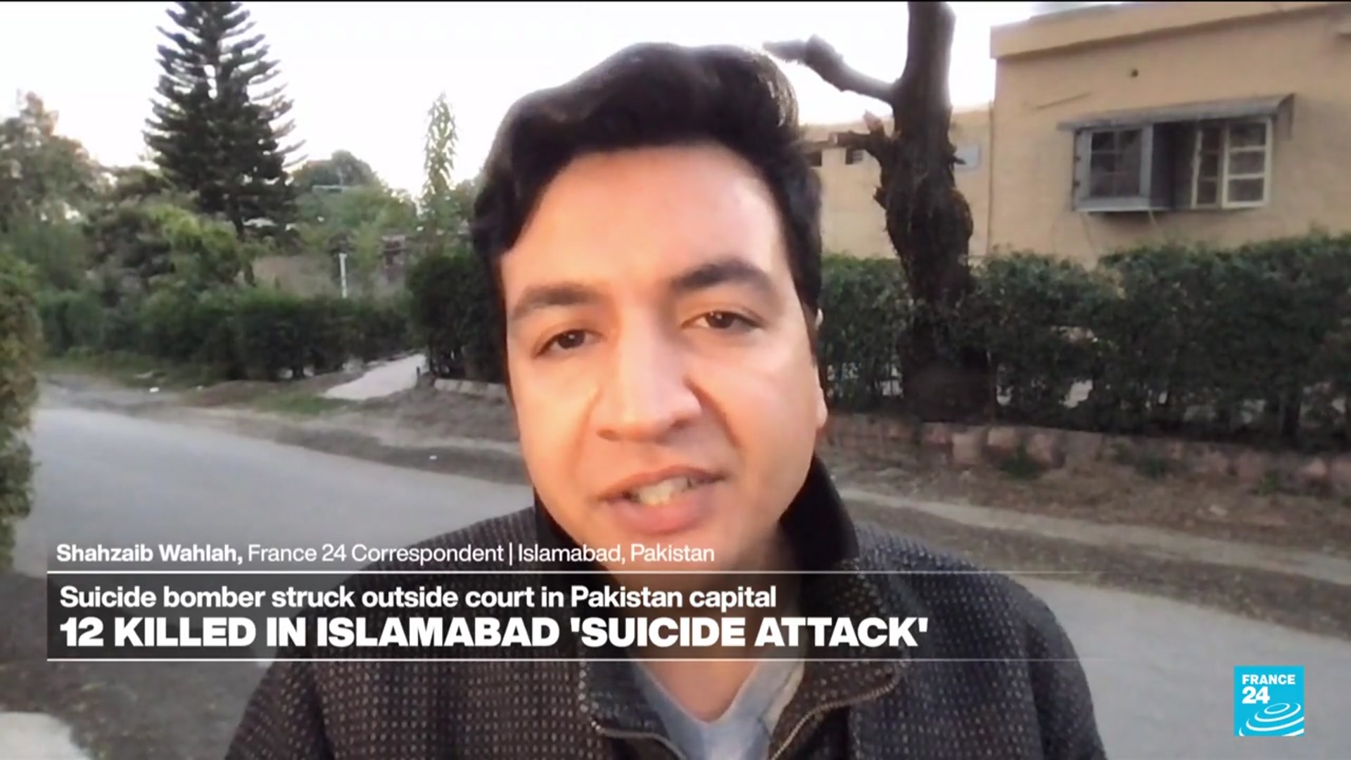 'Video thumbnail for Suicide bomber kills at least a dozen people outside court in Pakistan's capital'