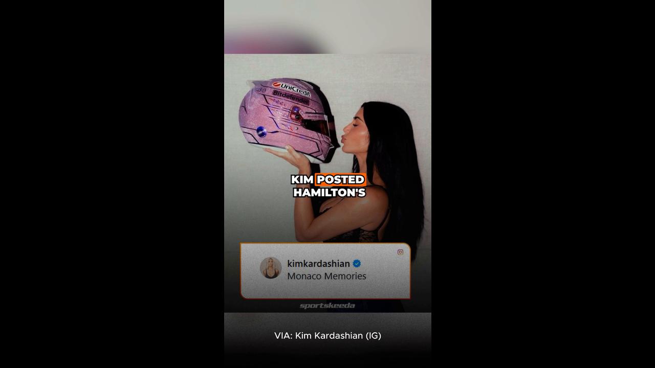Video thumbnail for Kim Kardashian posts Lewis Hamilton’s Monaco helmet on social media ❤️