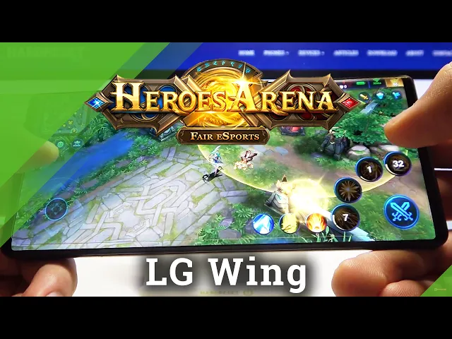 Video thumbnail for Gaming Test of Heroes Arena on LG Wing – Efficiency Test