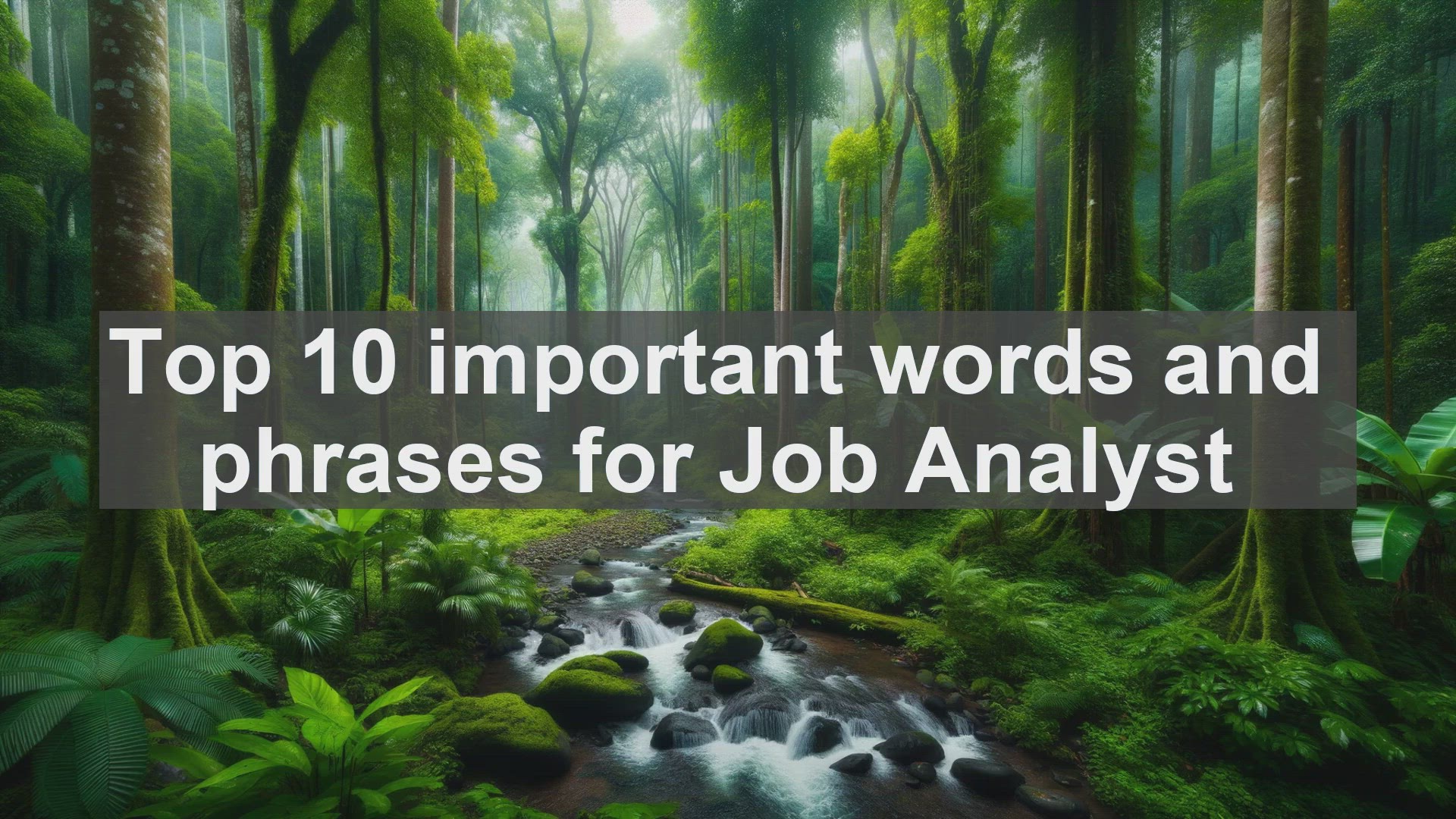 'Video thumbnail for Top 10 important words and phrases for Job Analyst'