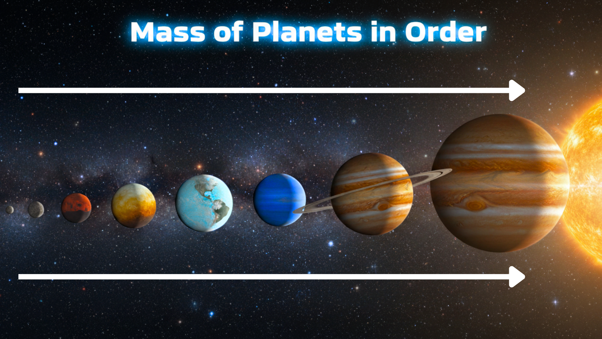 Video thumbnail for Mass of Planets in Order. Solar System Planets Mass