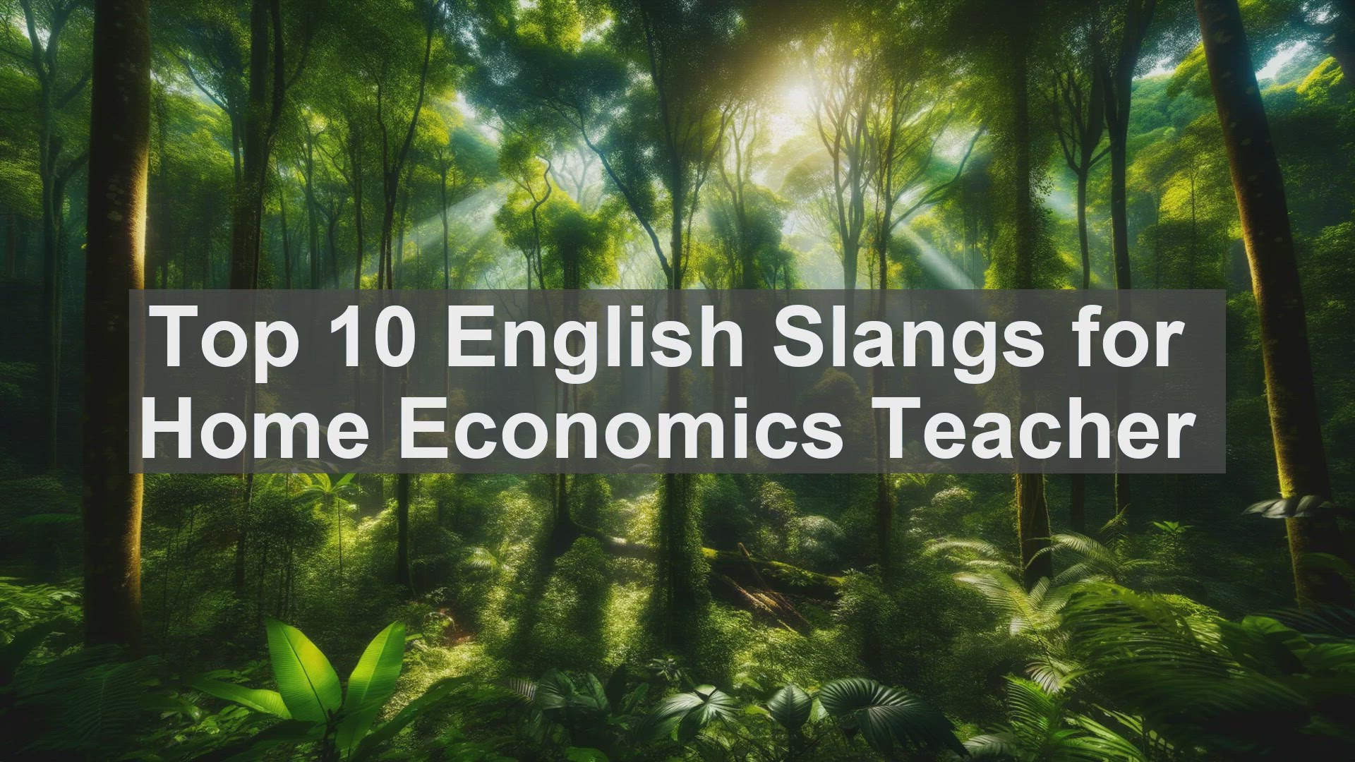 'Video thumbnail for Top 10 English Slangs for Home Economics Teacher'