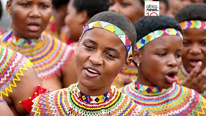 Video thumbnail for South Africa: Thousands of Zulu women gather for reed dance ceremony