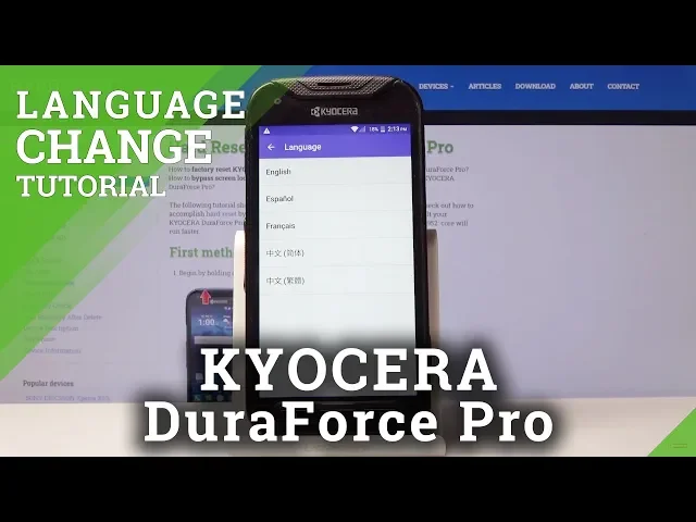 Video thumbnail for How to Switch Language on KYOCERA DuraForce Pro - Language Settings