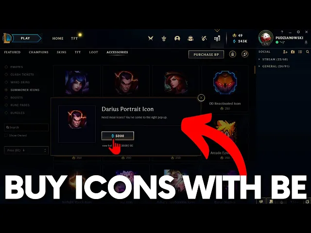 Video thumbnail for How to Buy Profile Icons with Blue Essence in League of Legends? #lolguide