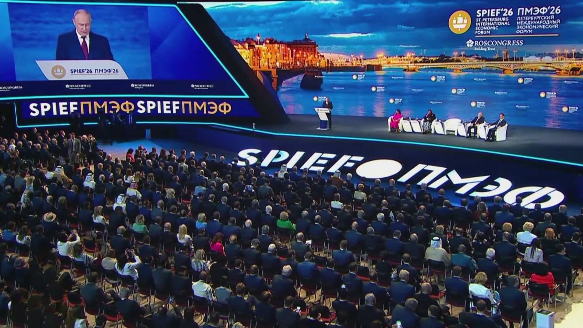 Video thumbnail for Putin Speaks at St Petersburg Forum: “No Meeting With Zelenskyy”