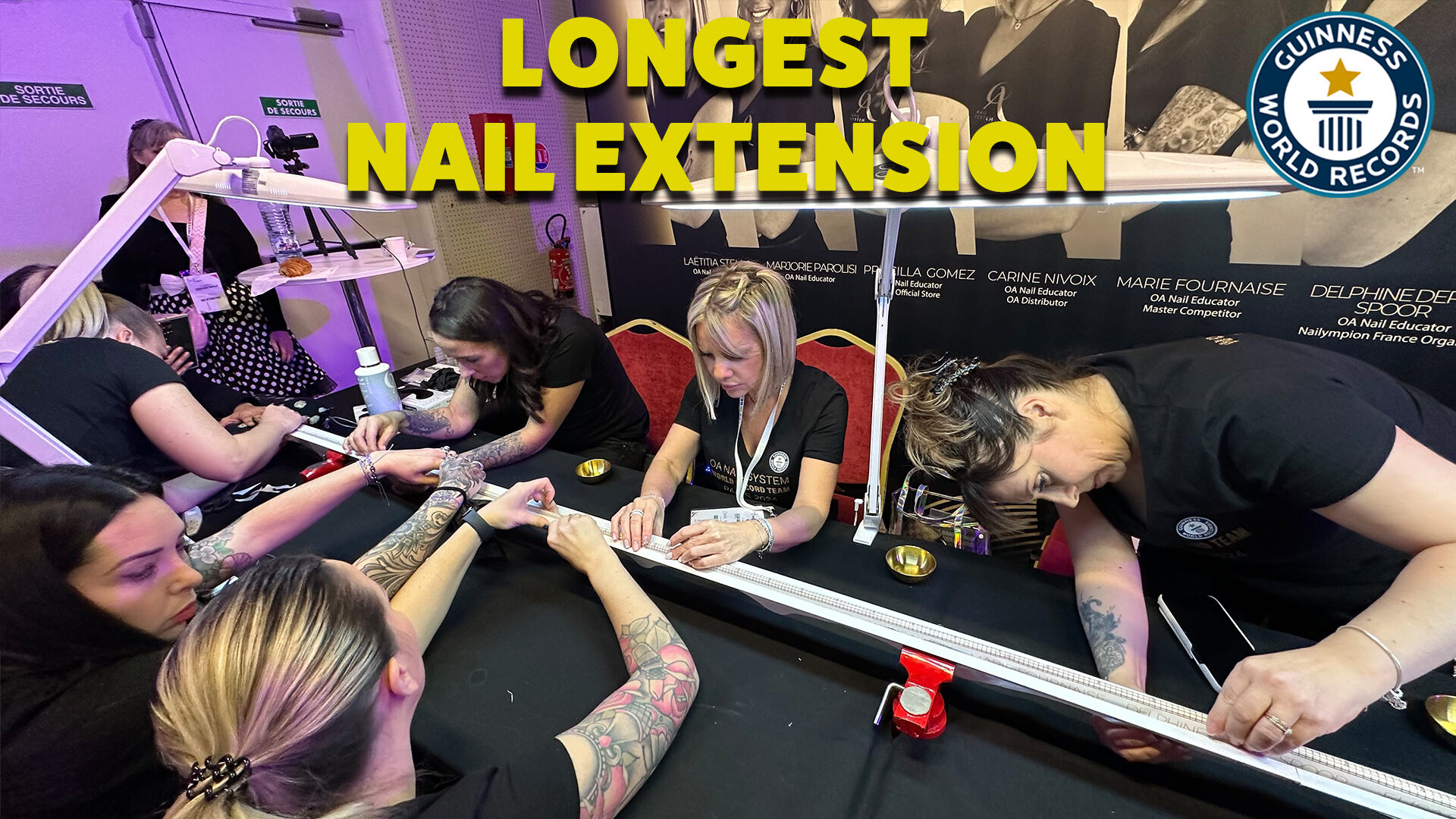 'Video thumbnail for OA Nail System sets record for longest nail extension at 3.23 meters'