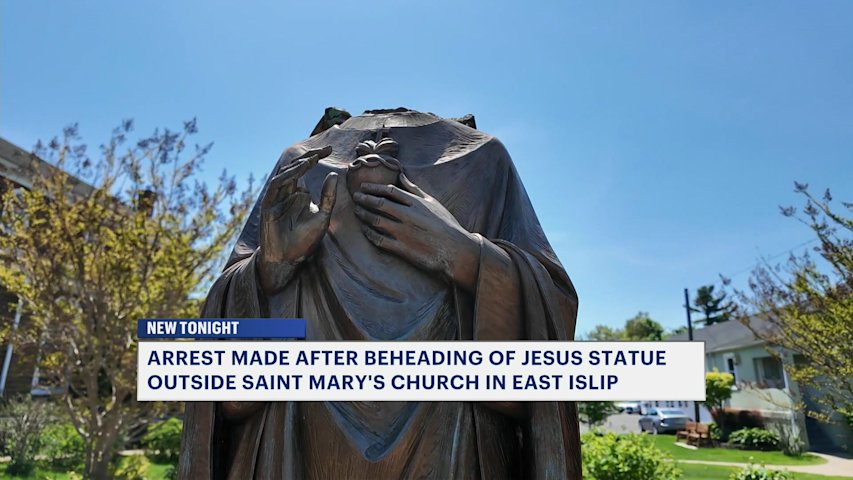 Video thumbnail for Woman arrested for damaging Jesus statue at St. Mary's Church