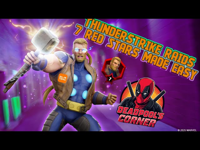 Video thumbnail for Thunderstrike Raids 7 Red Stars Made Easy - Deadpool's Corner