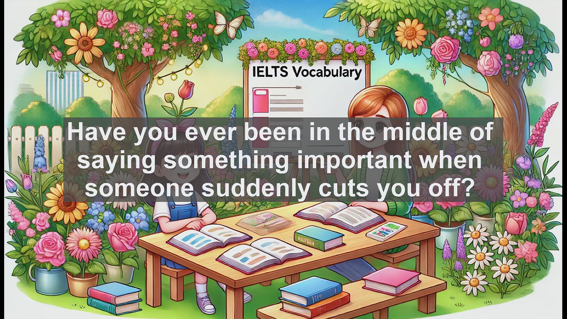 'Video thumbnail for 2500 Must Know IELTS 6.5 Vocabulary - Understanding 'Interrupt': Boost Your IELTS Vocabulary'