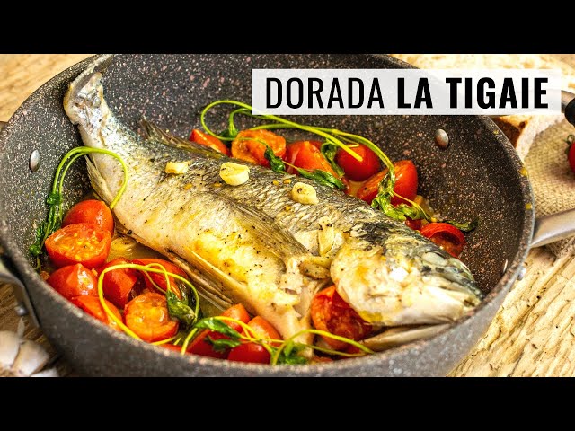 'Video thumbnail for 👌 DORADĂ  la tigaie cu roșii și usturoi - rețeta italiană a lui Gennaro Contaldo'