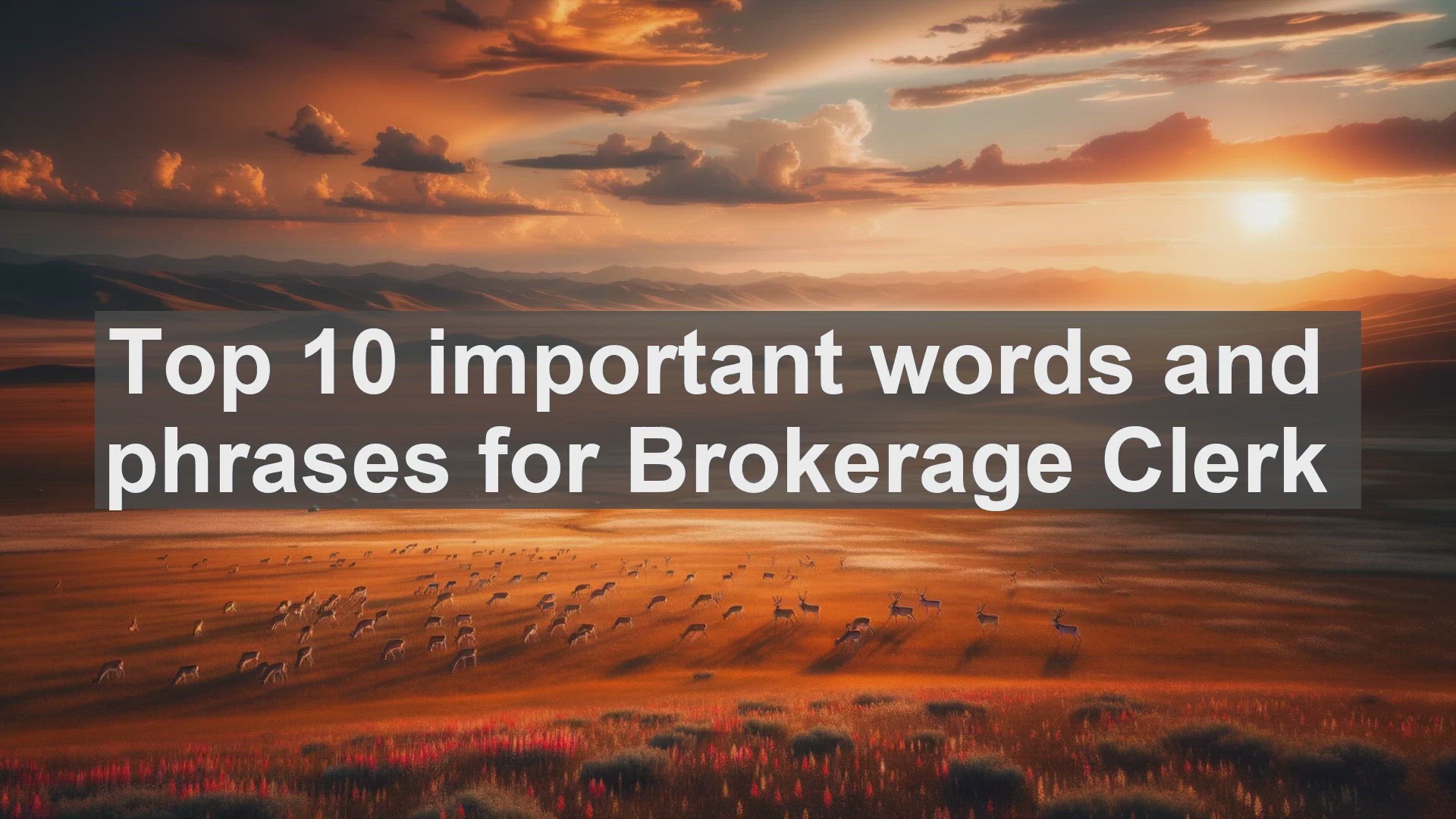 'Video thumbnail for Top 10 important words and phrases for Brokerage Clerk'