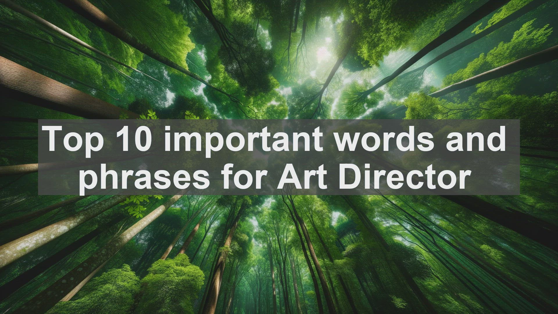 'Video thumbnail for Top 10 important words and phrases for Art Director'
