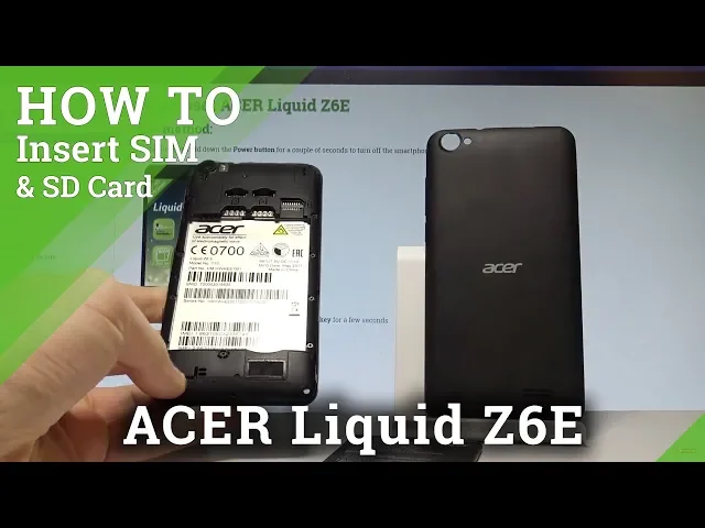 Video thumbnail for How to Insert Micro SIM and SD Card in ACER Liquid Z6E - Set Up SIM & SD |HardReset.Info