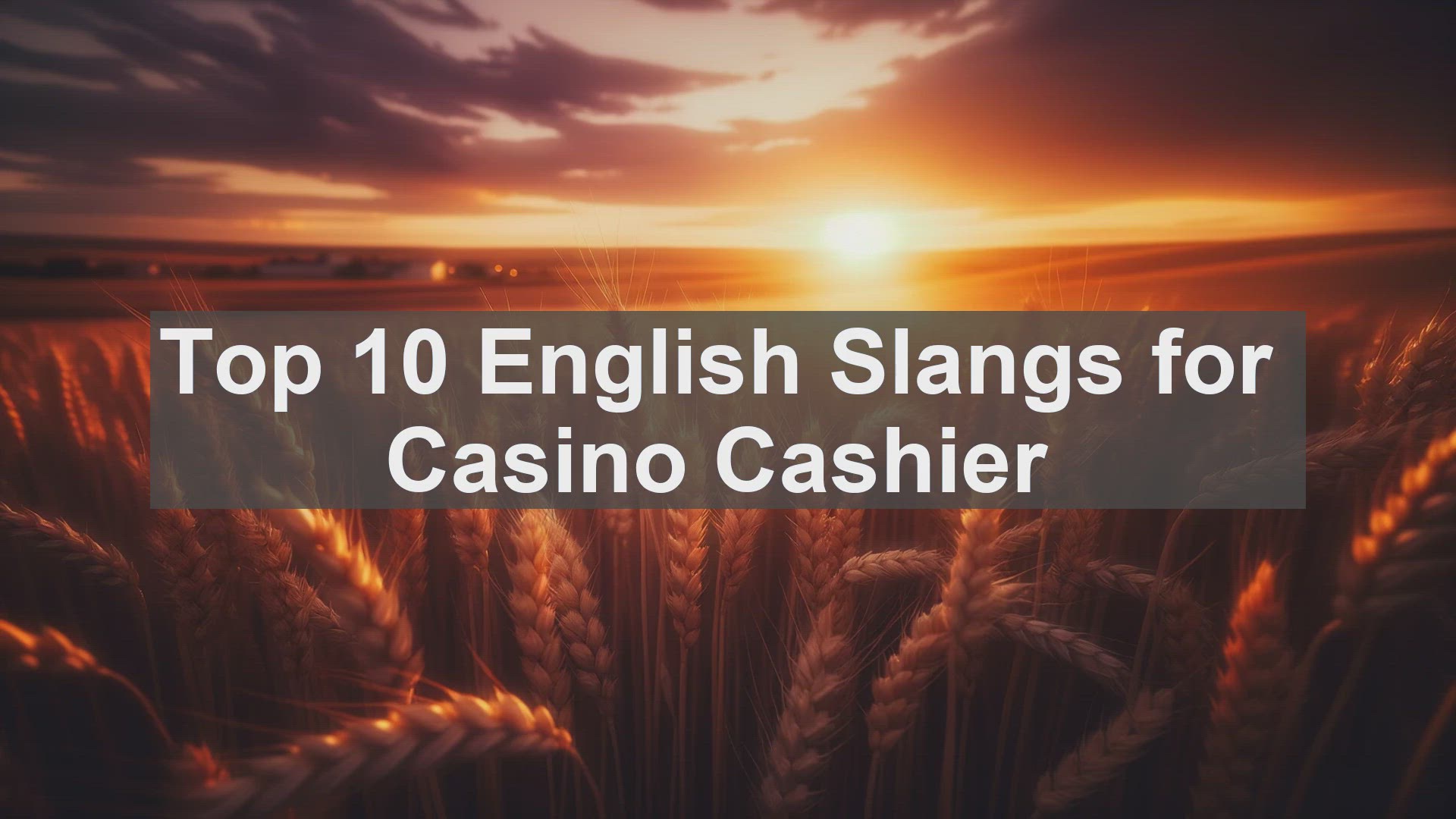 'Video thumbnail for Top 10 English Slangs for Casino Cashier'