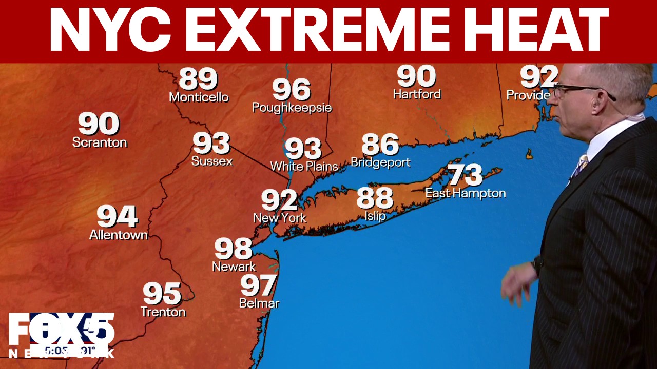 Video thumbnail for Soaring temperatures for NYC tomorrow