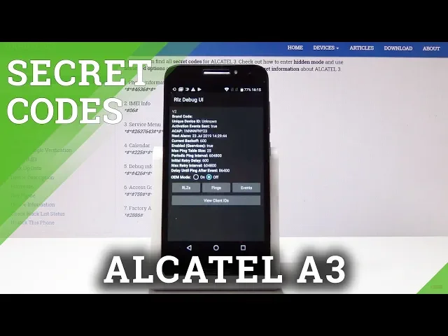 Video thumbnail for Secret Codes Alcatel A3 - Service Menu / Hidden Mode