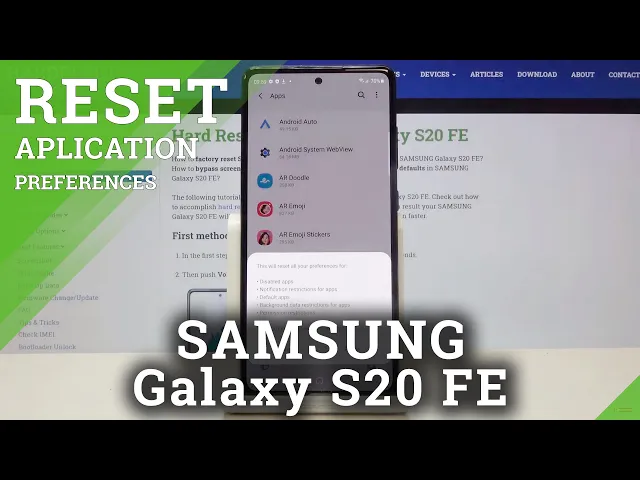 Video thumbnail for How to Reset App Preferences in SAMSUNG Galaxy S20 FE – Reset App Settings