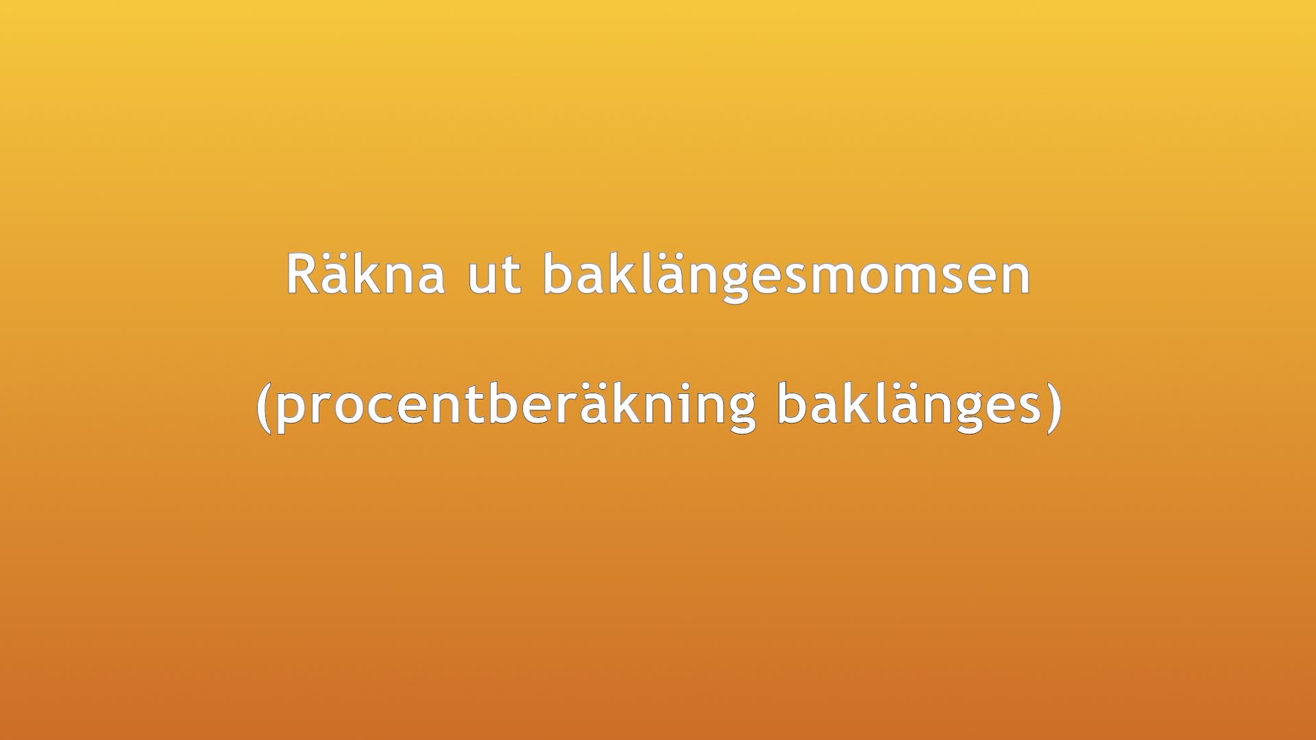 'Video thumbnail for Baklängesmoms'