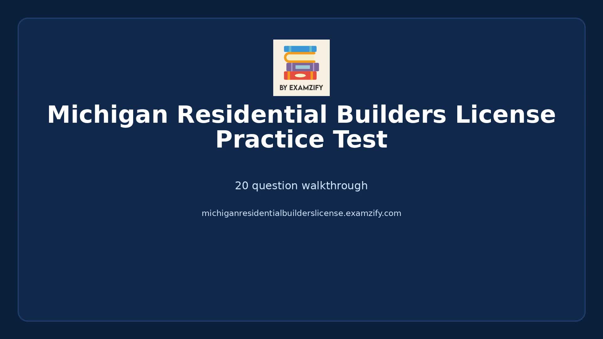 Video thumbnail for Michigan Residential Builders License Practice Test