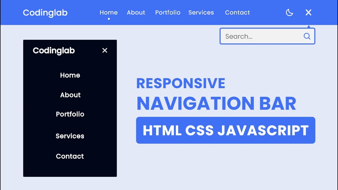 'Video thumbnail for Responsive Navigation Bar with HTML CSS & JavaScript _ Dark_Light Mode'