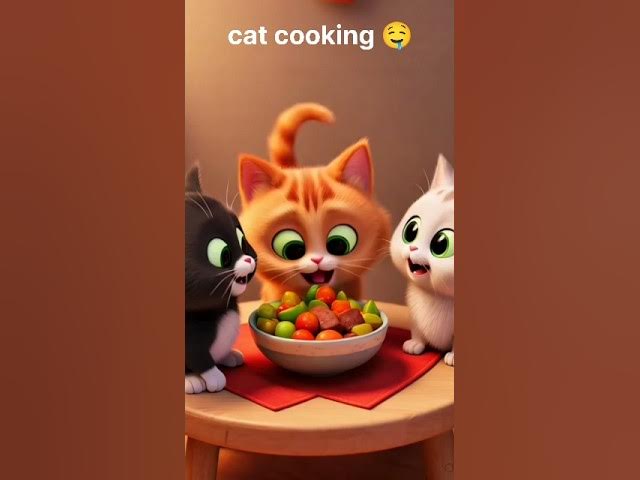 Video thumbnail for Cooking Cat Makes Tasty Dinner for Her Babies 🐱🍲