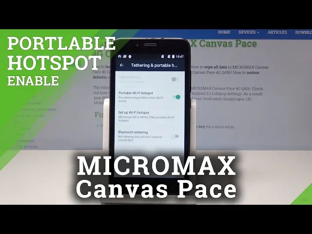 Video thumbnail for Portable Hotspot in MICROMAX Canvas Pace - Share Wi-Fi Hotspot