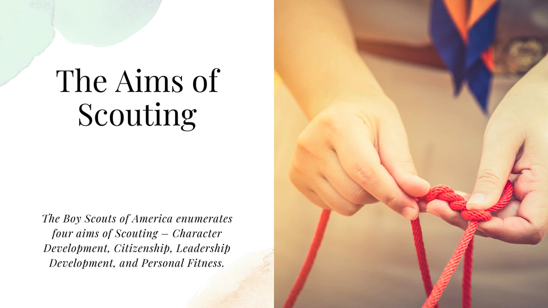 'Video thumbnail for The Aims of Scouting'