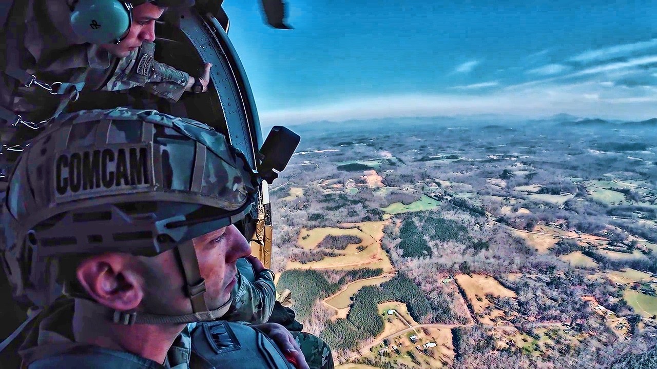 Video thumbnail for U.S. Army Rangers Drop From Black Hawk Helicopters • (MAR 2026)