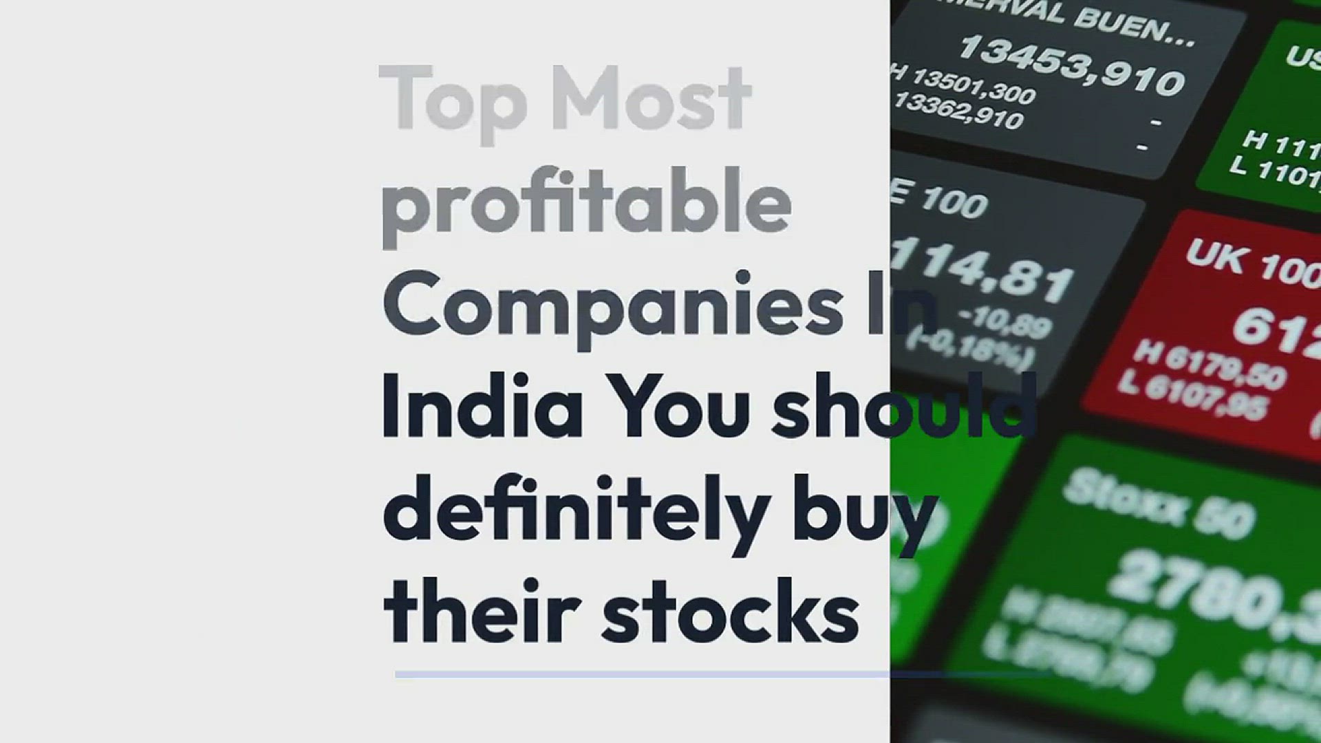 Video thumbnail for Top Most profitable Companies In India You should definitely buy their stocks