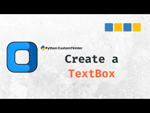 Video thumbnail for How to Create a TextBox in CustomTkinter (Python GUI Tutorial)