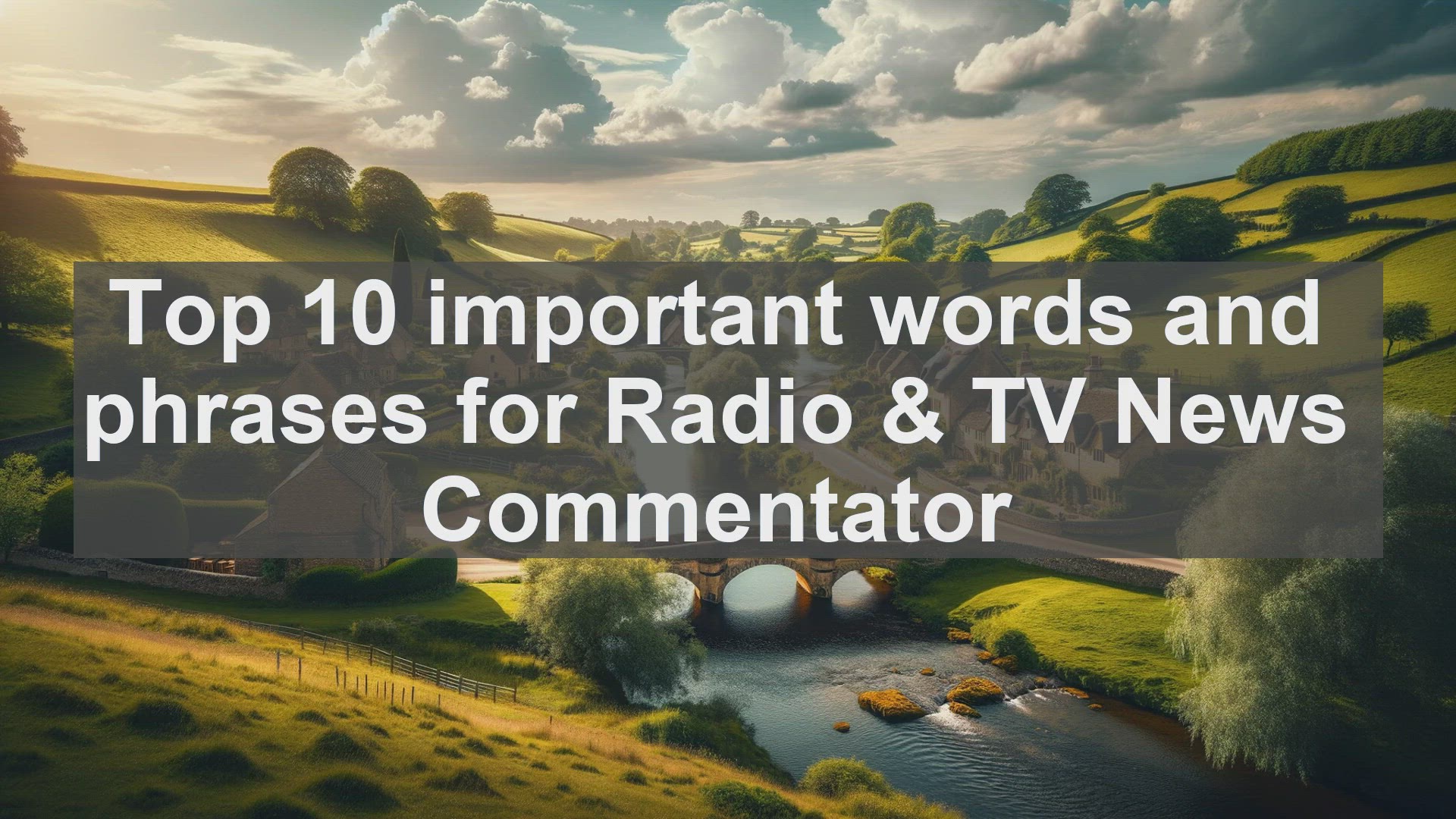 'Video thumbnail for Top 10 important words and phrases for Radio  TV News Commentator'