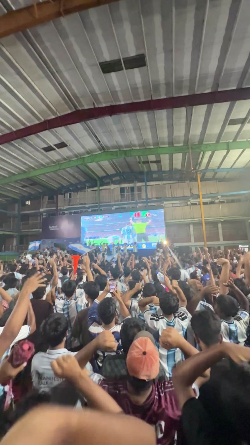 Video thumbnail for Bangladesh Crowd Erupts for Argentina Comeback and Messi Chant
