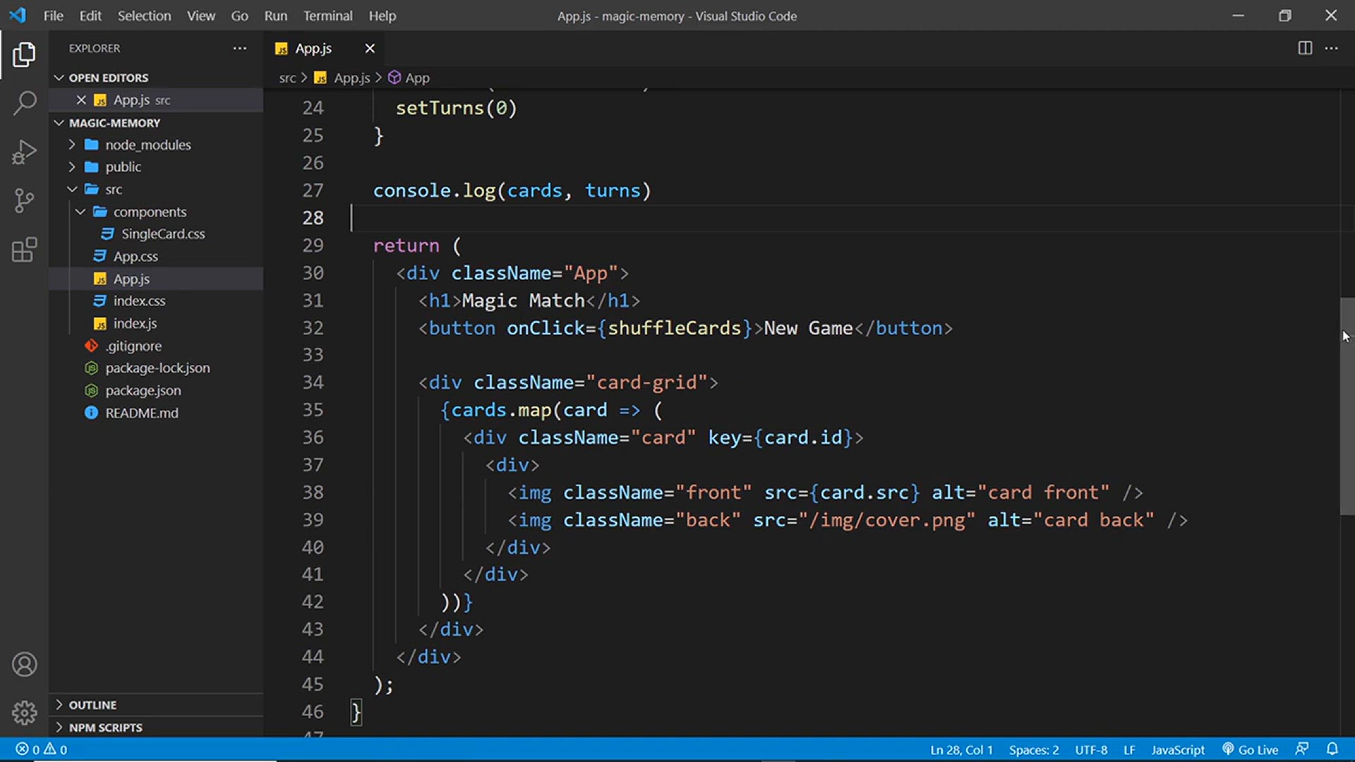 'Video thumbnail for Build a Memory Game with React #4 - Creating a Card Component'
