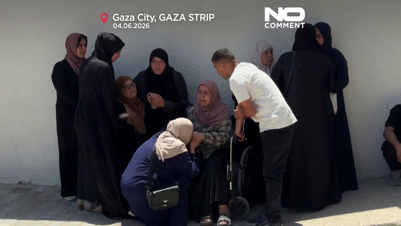 Video thumbnail for Gaza: Families mourn victims after overnight Israeli strikes that killed at least nine