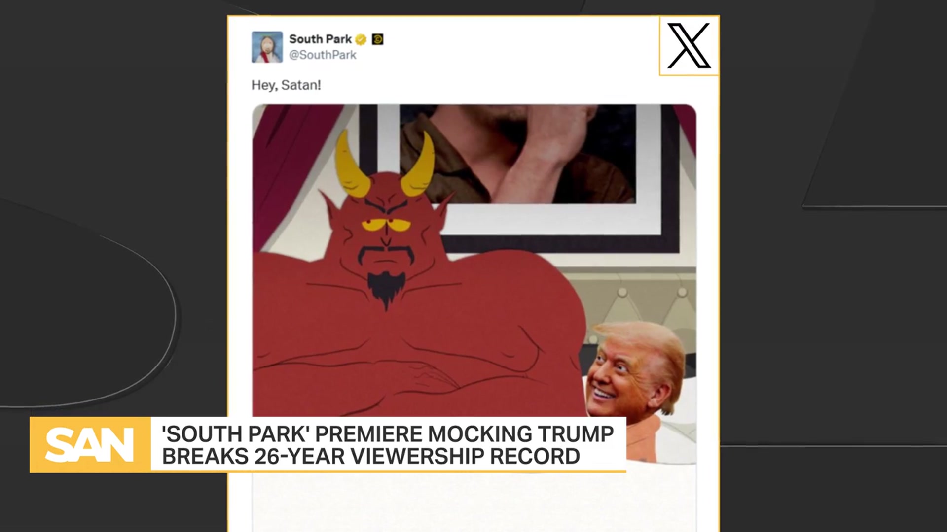 'Video thumbnail for 'South Park' premiere mocking Trump breaks 26-year viewership record'