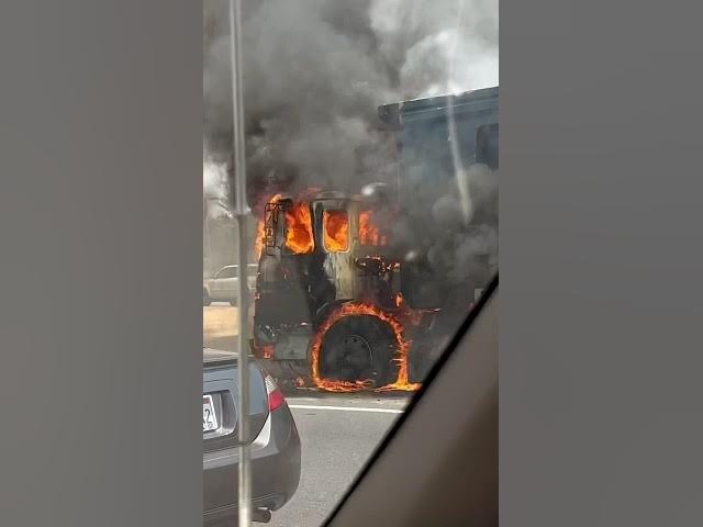 Video thumbnail for trash truck on fire