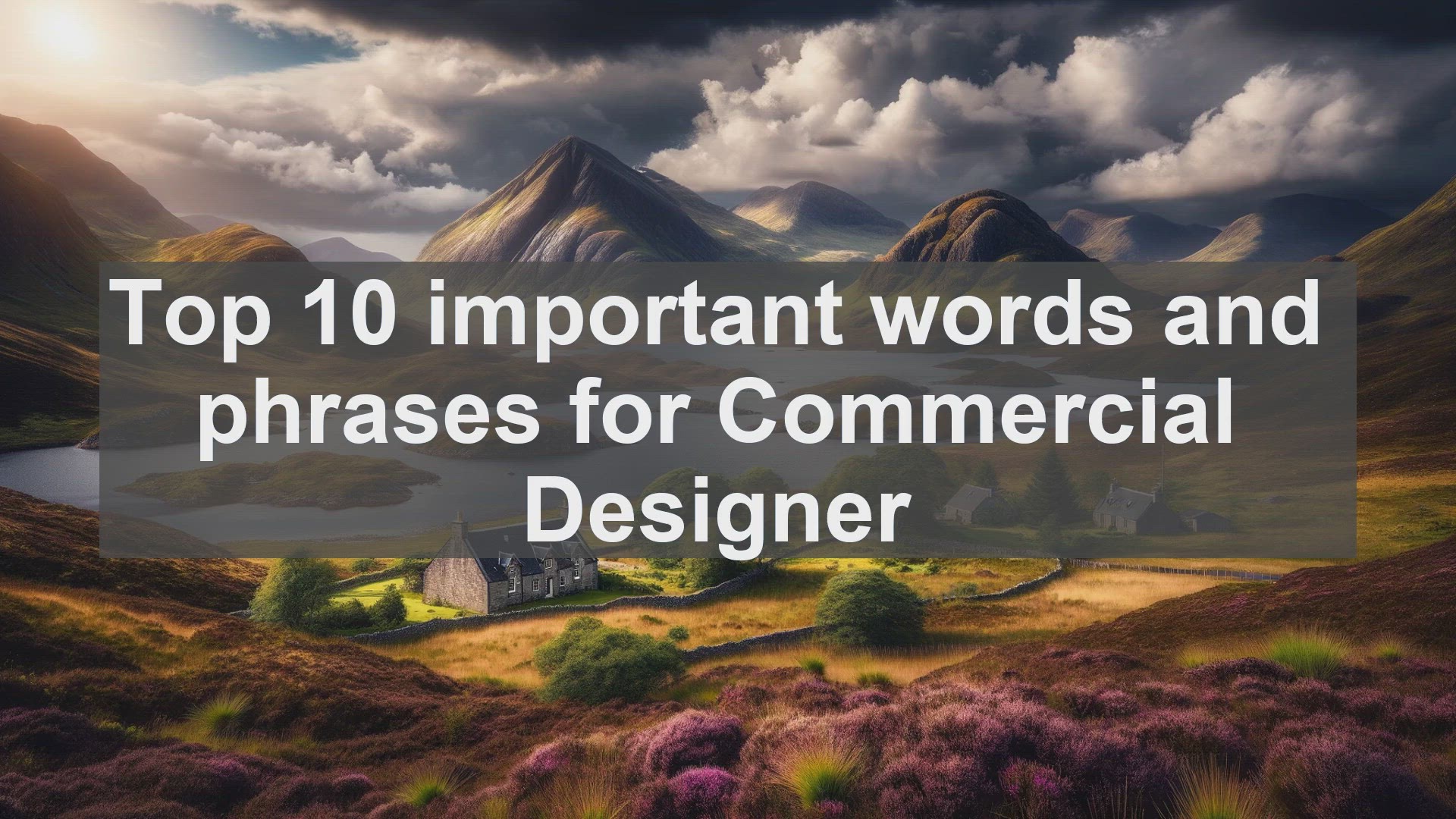 'Video thumbnail for Top 10 important words and phrases for Commercial Designer'