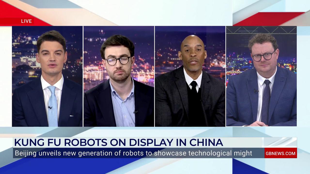 Video thumbnail for WATCH: China shows off kung fu robots at New Year festivities amid plans to build 20,000 more