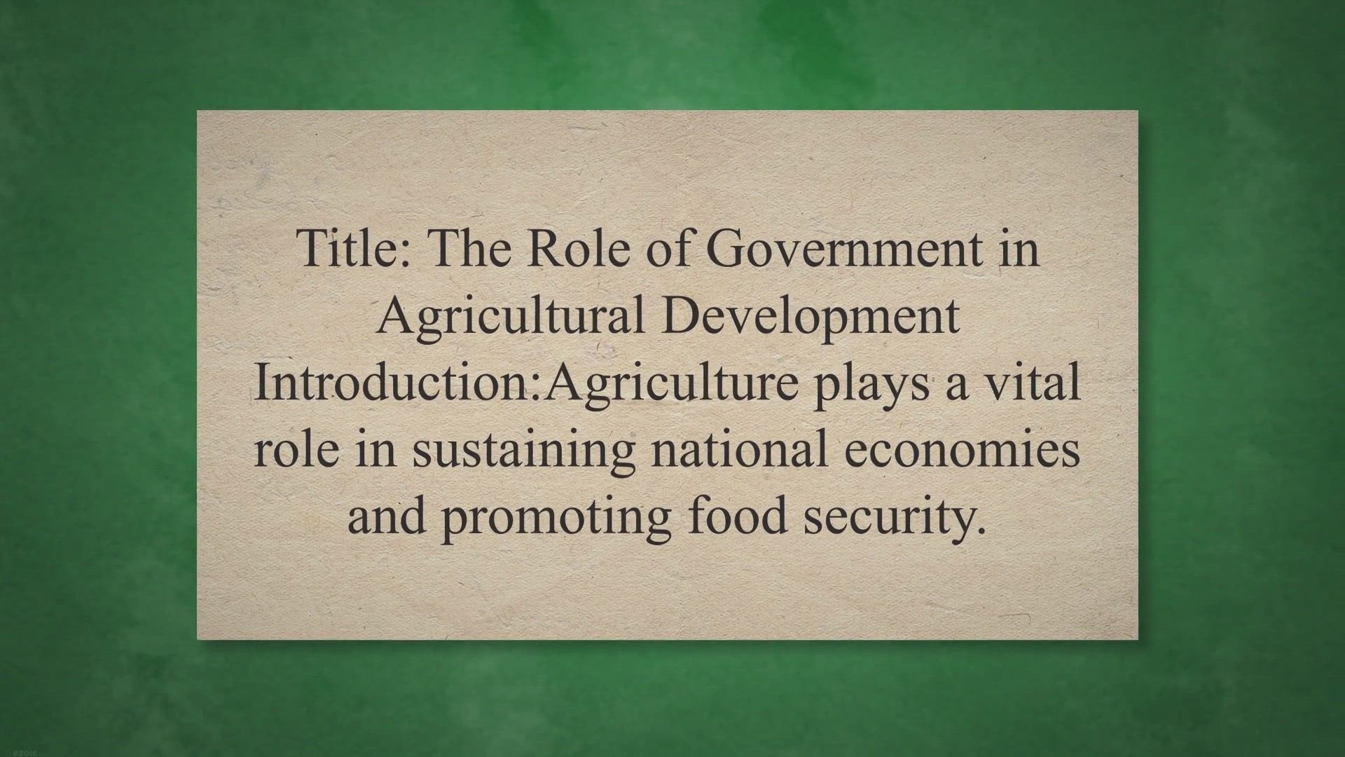 Video thumbnail for Role of Government in Agricultural Development