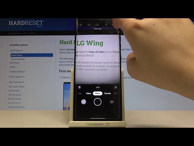 Video thumbnail for How to Set Camera Timer in LG Wing – Camera Countdown