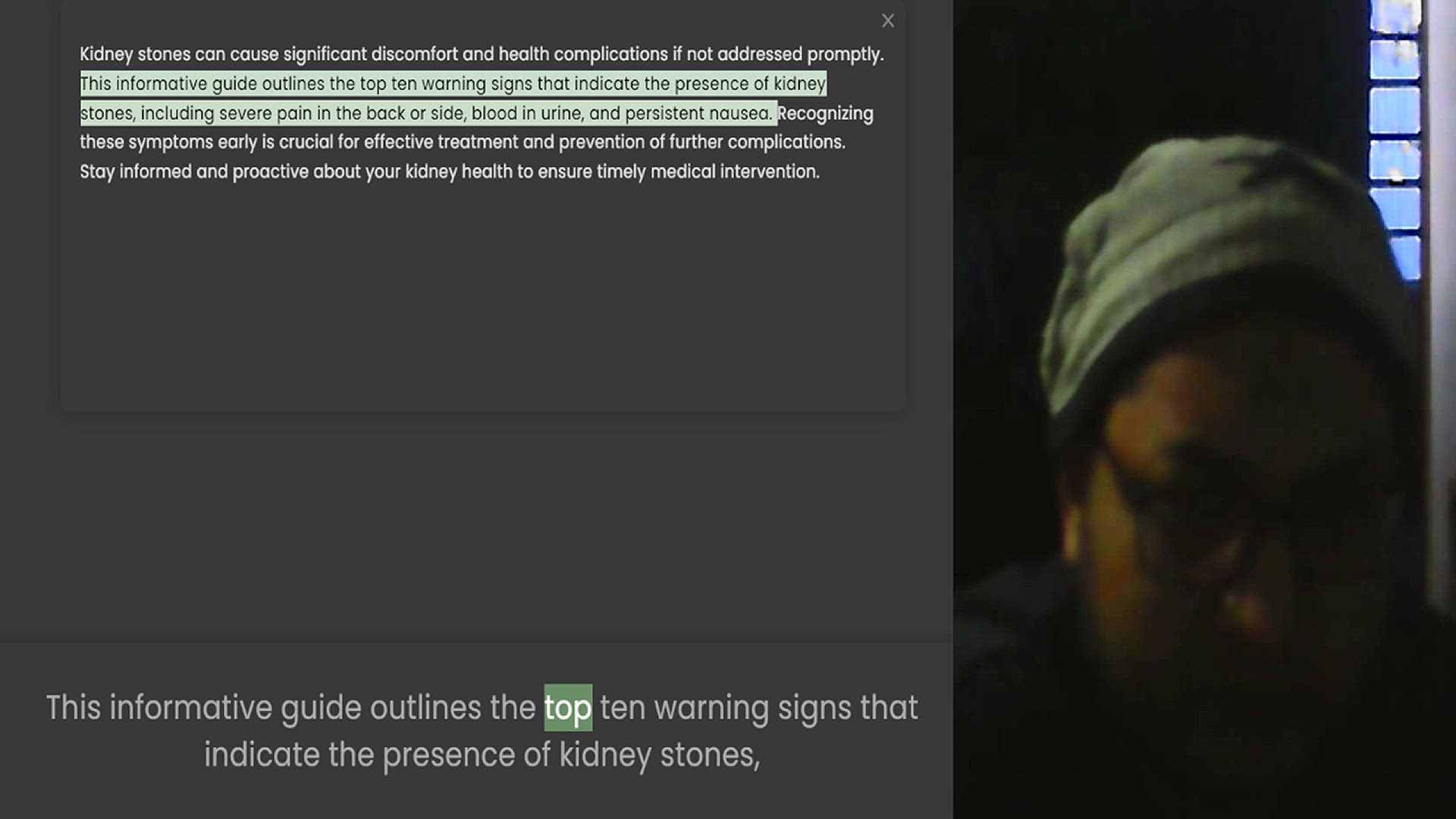Video thumbnail for Kidney stones can cause significant discomfort and health complications if not addressed promptly. This informative guide outlines the top ten warning signs that indicate the presence of kidney stones, including severe pain in the back or