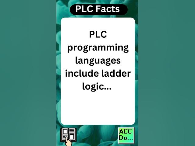 'Video thumbnail for PLC Facts - Programming Languages Include...'