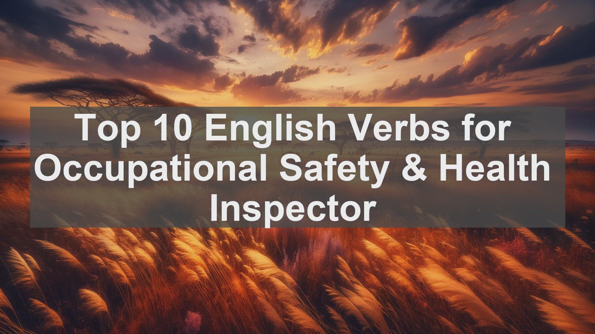 'Video thumbnail for Top 10 English Verbs for Occupational Safety  Health Inspector'
