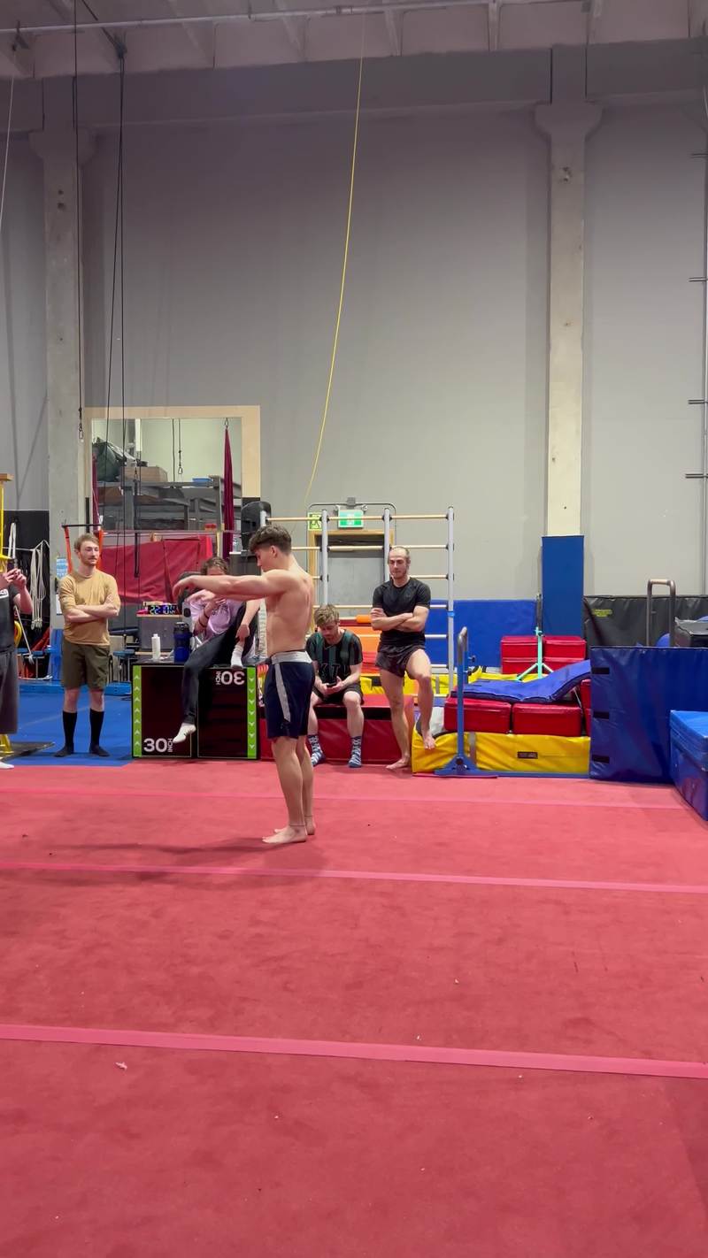 Video thumbnail for Standing Double Backflip Combo on Spring Floor