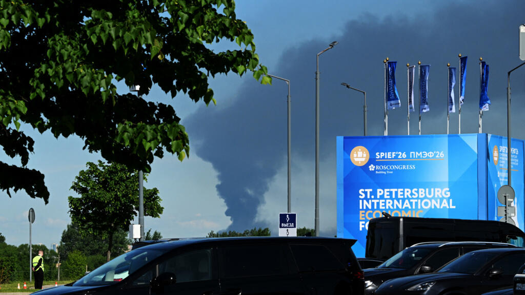 Video thumbnail for Ukrainian drones hit Saint Petersburg as 'Russian Davos' opens in the city