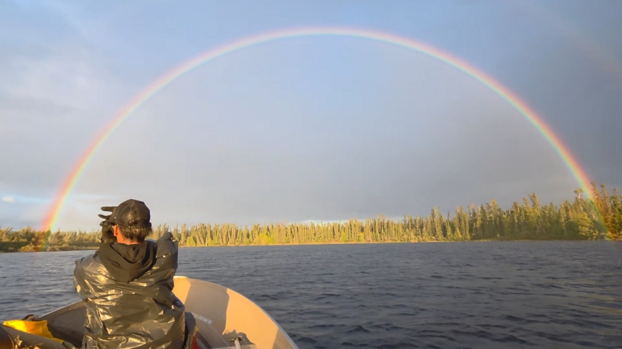 Video thumbnail for Full Rainbow Over Pickle Lake, Ontario