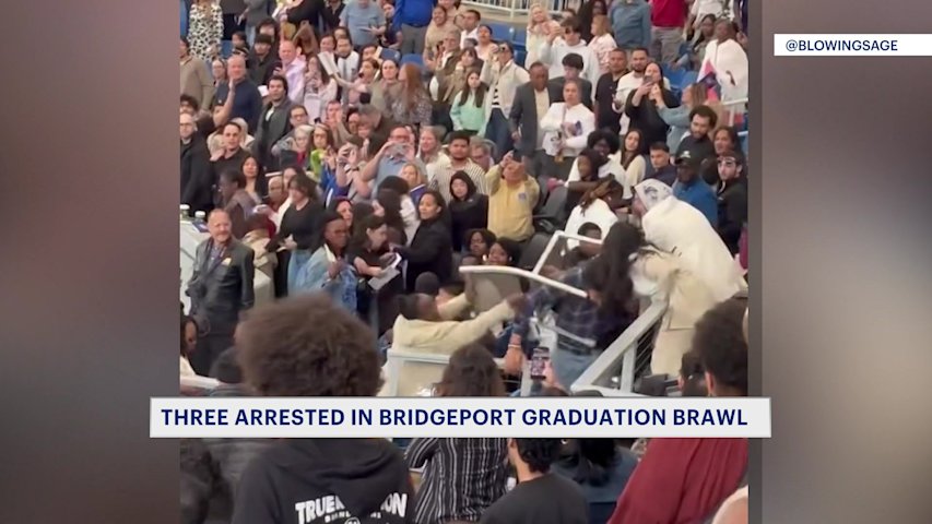 Video thumbnail for Police: 3 arrested for involvement in brawl during CT State Gateway graduation ceremony