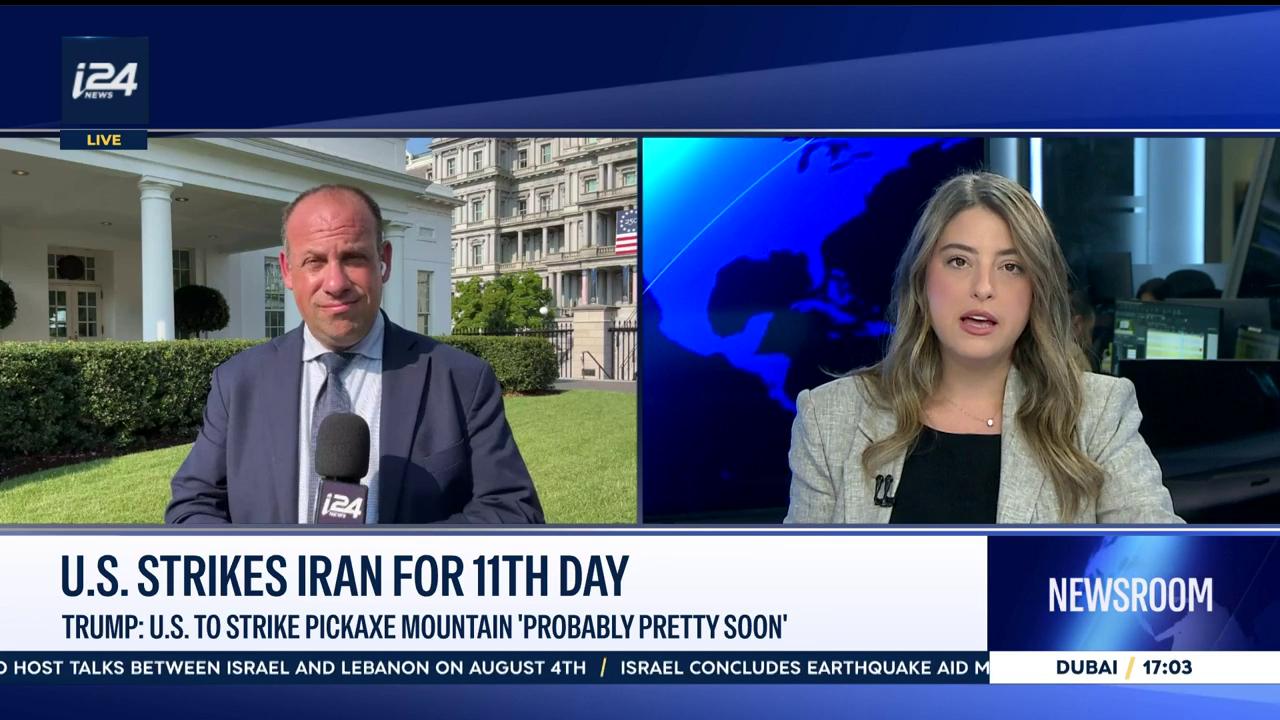 Video thumbnail for U.S. strikes Iran for 11th day - Trump: U.S. to strike Pickaxe Mountain 'probably pretty soon'